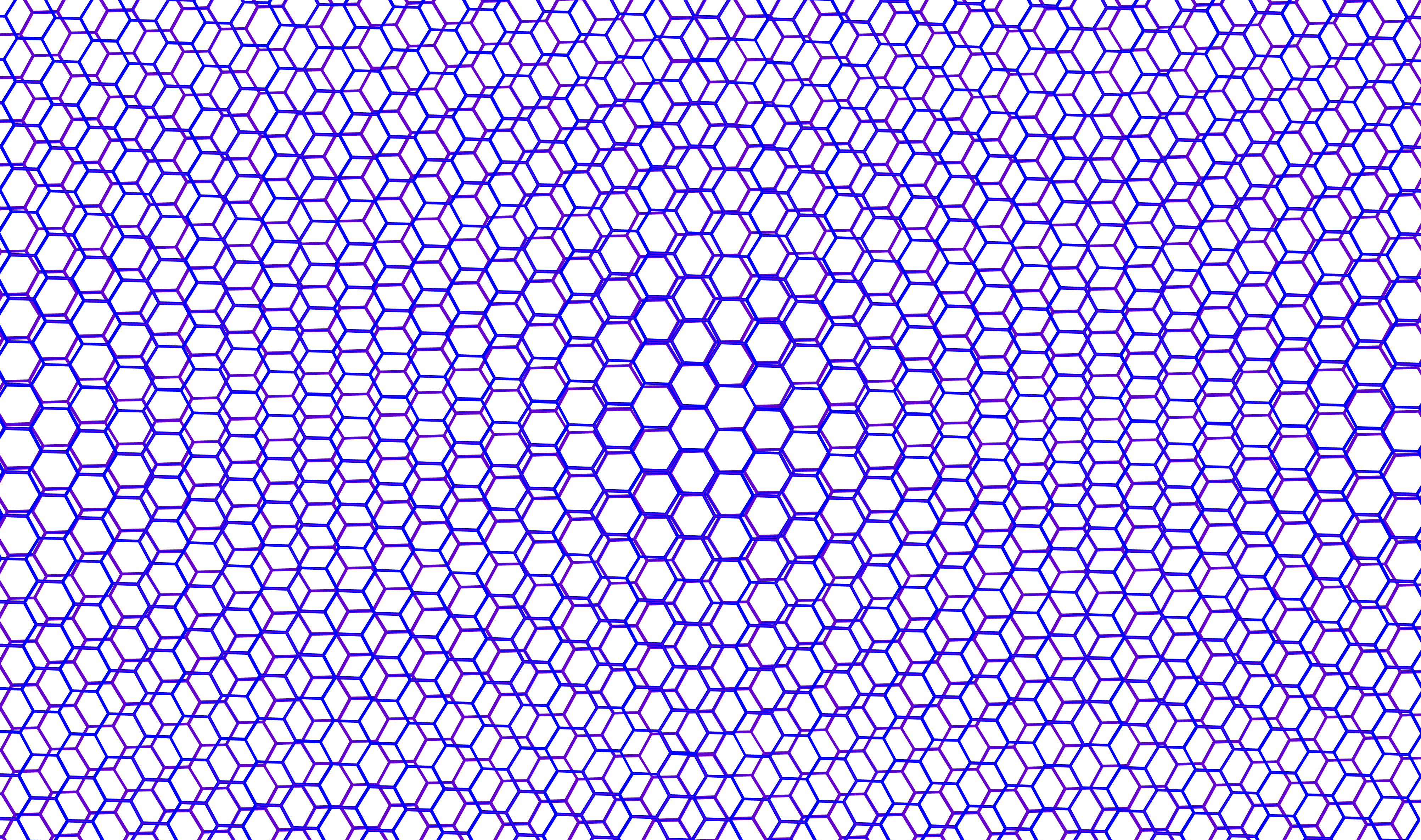 An undulating pattern formed by two hexagon patterns overlaid and slightly rotated from one another. 
