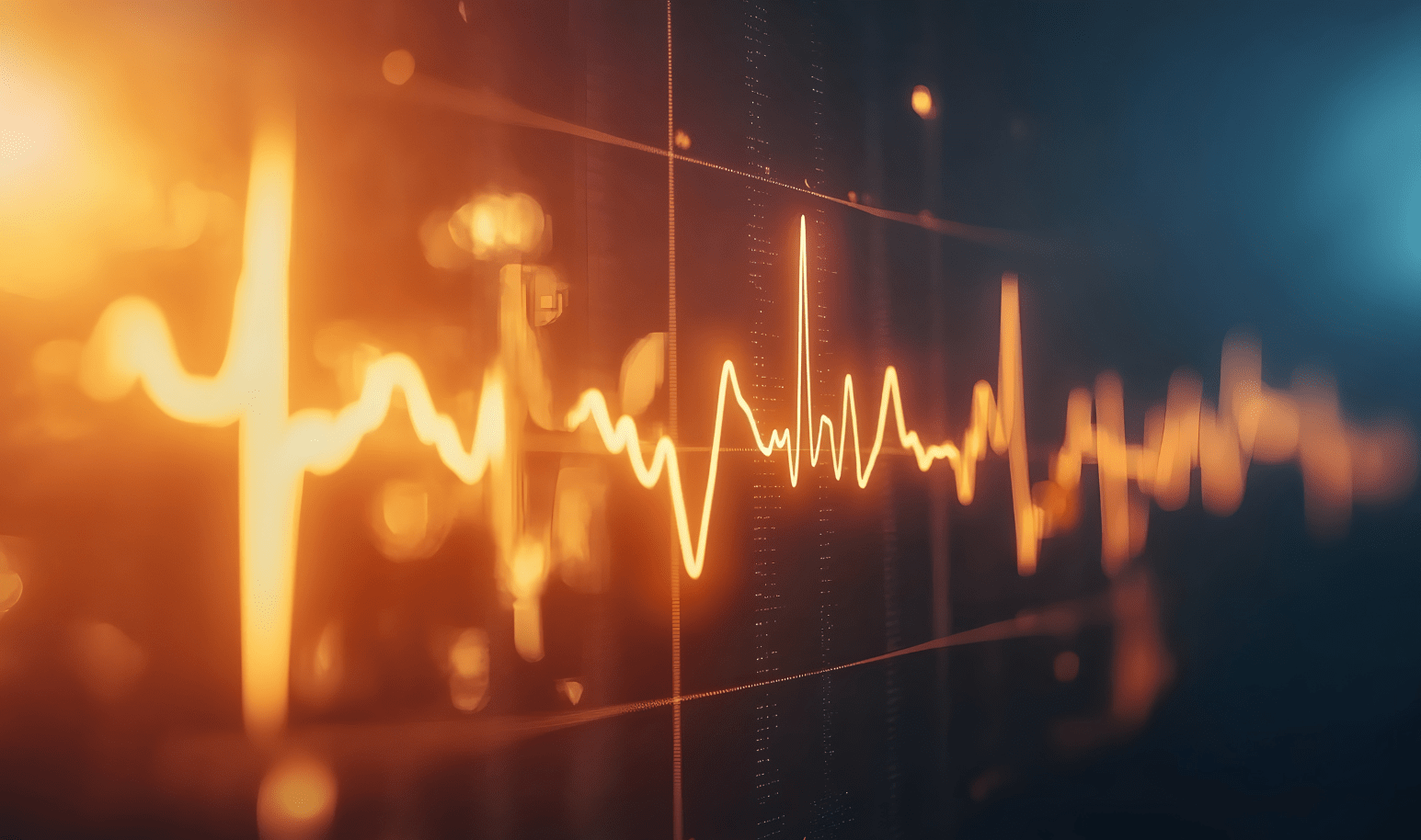 Illustration of a heartbeat pattern on an ekg machine